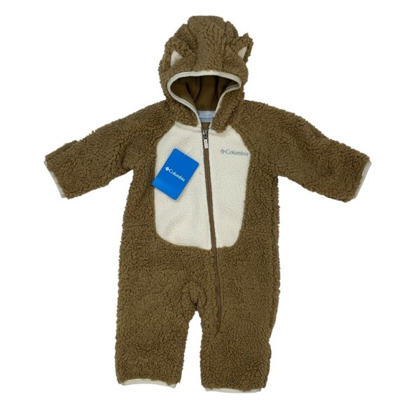 Columbia Foxy Baby Sherpa Bunting Jumpsuit 3/6 Months Infant Brown Fall NEW - Picture 13 of 13